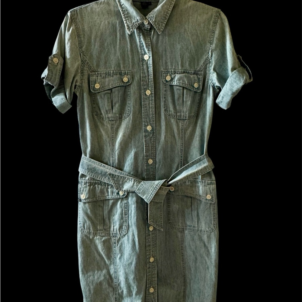 Ralph Lauren Blue Denim Shirt Dress Size XS | Belted Jean Dress Casual Classic